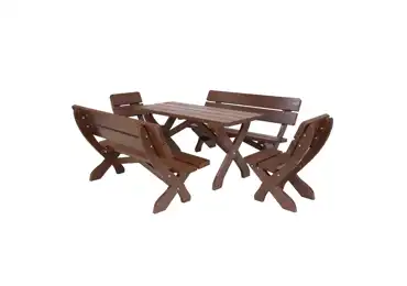 Zahradní stůl CRASSULA 150, masiv smrk/ořech