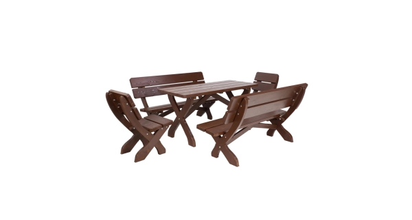 Zahradní stůl CRASSULA 150, masiv smrk/ořech