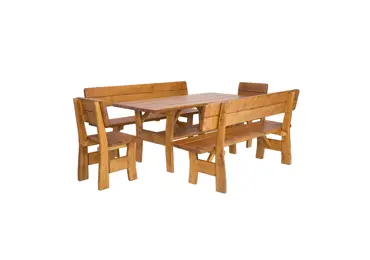 Zahradní stůl DIESH, masiv smrk/dub