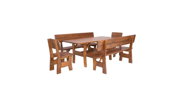 Zahradní stůl DIESH, masiv smrk/ořech