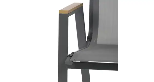 Zahradní stůl ELYORIV, dekor dub, šedá kovová konstrukce