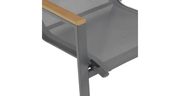 Zahradní stůl ELYORIV, dekor dub, šedá kovová konstrukce