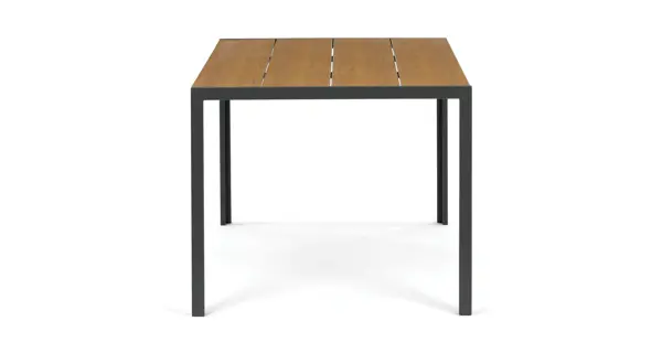 Zahradní stůl ELYORIV, dekor dub, šedá kovová konstrukce