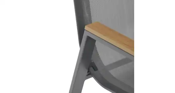 Zahradní stůl ELYORIV, dekor dub, šedá kovová konstrukce