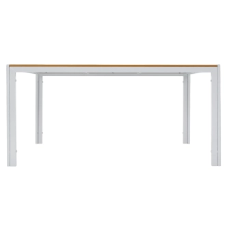 Zahradní stůl FRASCE, bílá ocel/dub