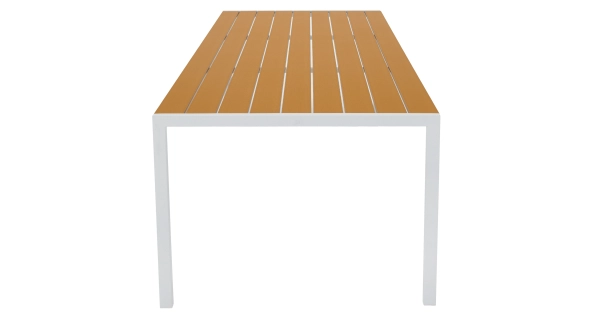 Zahradní stůl FRASCE, bílá ocel/dub