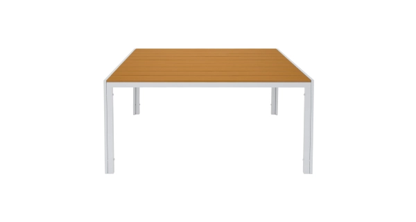 Zahradní stůl FRASCE, bílá ocel/dub