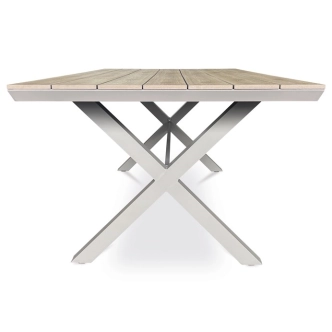 Zahradní stůl HALGAR, dekor světlý dub, béžová konstrukce
