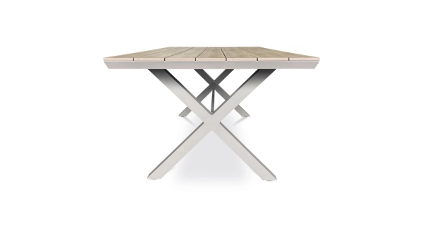 Zahradní stůl HALGAR, dekor světlý dub, béžová konstrukce