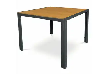 Zahradní stůl LEMARFEN, dekor dub, šedá kovová konstrukce