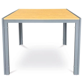 Zahradní stůl LEMARFEN, dekor dub, šedá kovová konstrukce