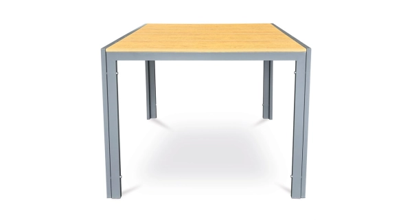 Zahradní stůl LEMARFEN, dekor dub, šedá kovová konstrukce