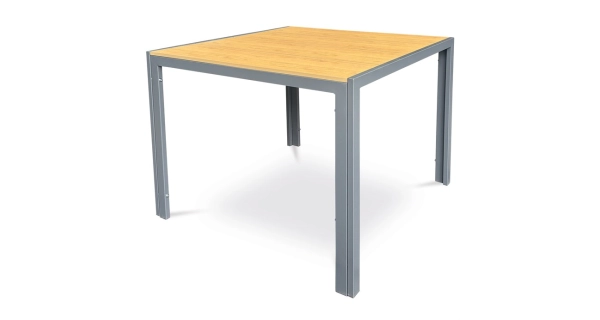 Zahradní stůl LEMARFEN, dekor dub, šedá kovová konstrukce