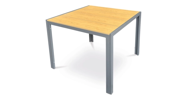 Zahradní stůl LEMARFEN, dekor dub, šedá kovová konstrukce