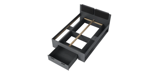 ZANDER postel 140x200 cm, dub carbon