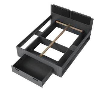 ZANDER postel 160x200 cm, dub carbon