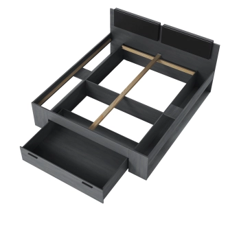 ZANDER postel 180x200 cm, dub carbon