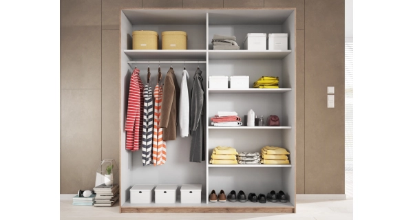 ZANDER skříň 200, dub beaufort/bílá