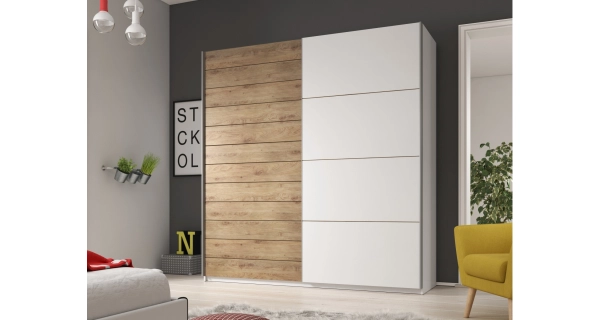 ZANDER skříň 220, dub beaufort/bílá