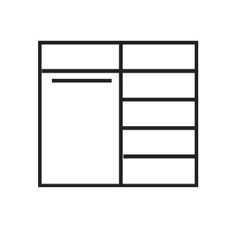 ZANDER skříň 220, dub monastery/černý lesk