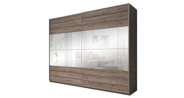 ZANDER skříň se zrcadlem 200, dub san remo tmavý