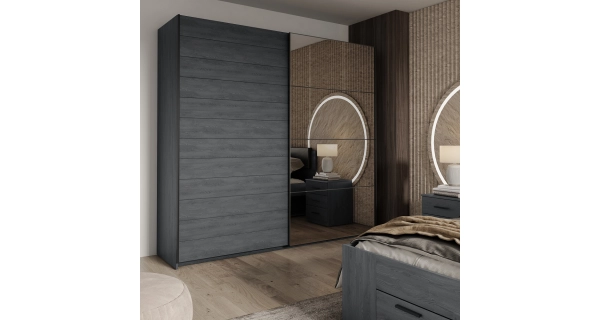 ZANDER skříň se zrcadlem 220, dub carbon