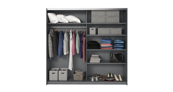 ZANDER skříň se zrcadlem 220, dub carbon