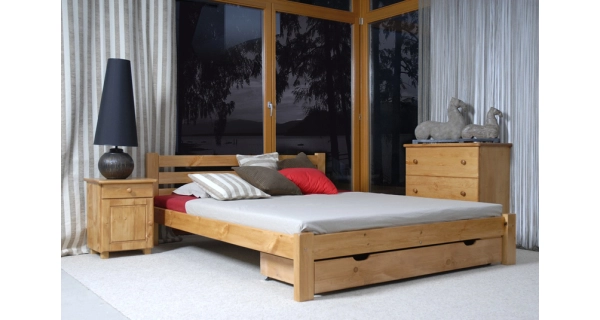 Zásuvka pod postel 150 cm, masiv borovice/moření olše 