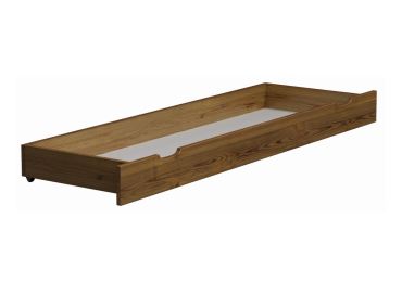 Zásuvka pod postel 198 cm, masiv borovice, moření: dub