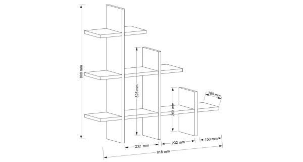 Závěsná police BELFORD, vlašský ořech