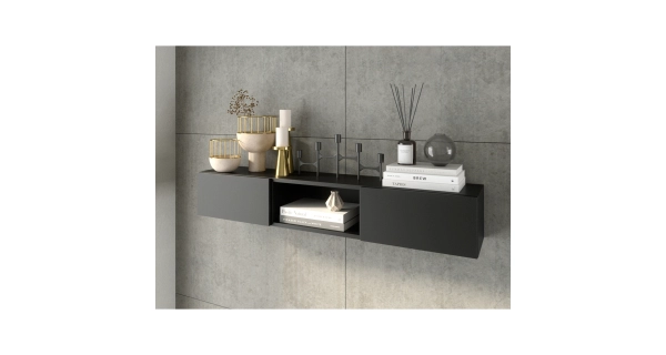 Závěsná police BOLSENA, černý mat