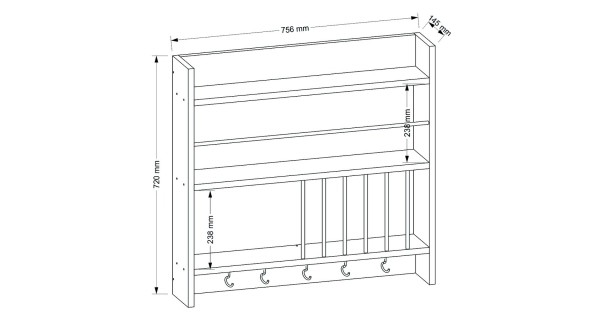 Závěsná police do kuchyně SANDIA, bílá