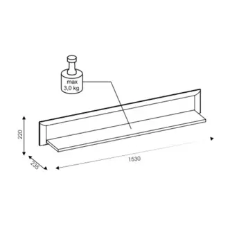 Závěsná police FILIPPOPOLI, dub evoke