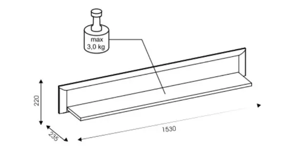 Závěsná police FILIPPOPOLI, dub evoke