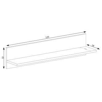 Závěsná police FRAGILIS, dub artisan/černá