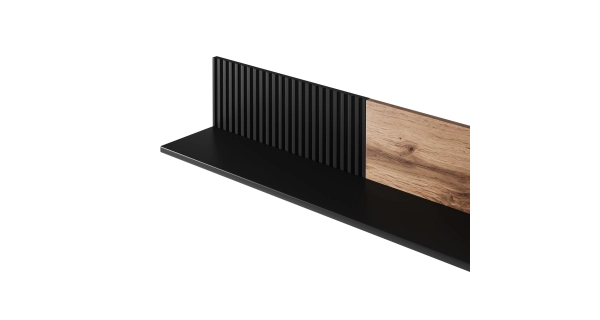 Závěsná police HOLLIS 1, dub wotan/černá