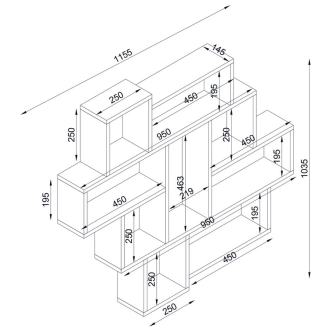 Závěsná police HONOUR, bílá