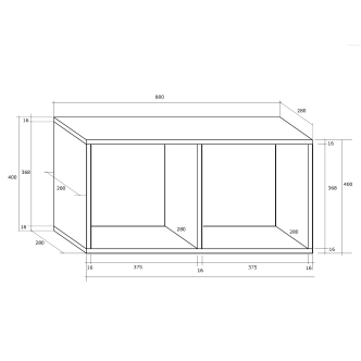 Závěsná police OSMAK, černá, 5 let záruka