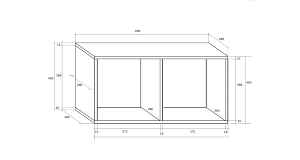 Závěsná police OSMAK, černá