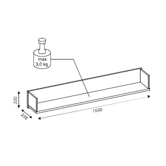Závěsná police SIGOURNEY, bílá/černá