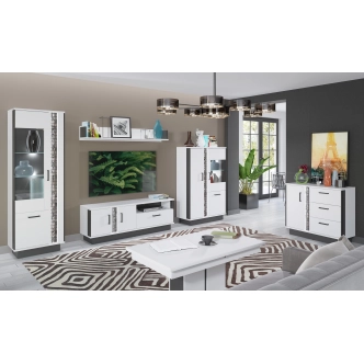 Závěsná police SIGOURNEY, bílá/černá