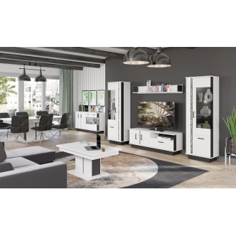 Závěsná police SIGOURNEY, bílá/černá