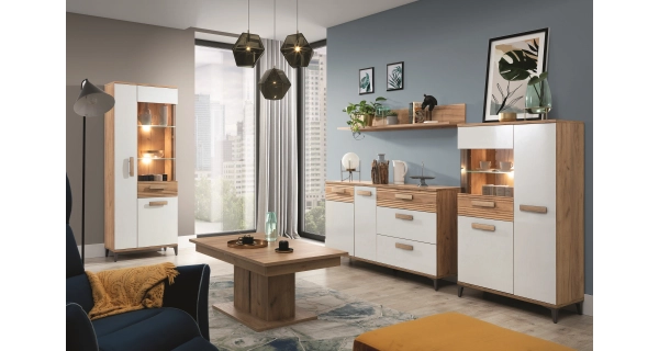 Závěsná polička ANTIOPE, dub craft zlatý