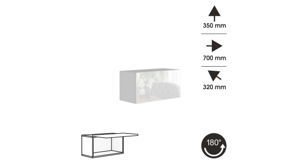 Závěsná skříňka ANTOFALLA typ 5, bílá/bílý lesk