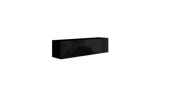 Závěsná skříňka ANTOFALLA typ 7, černá/černý lesk