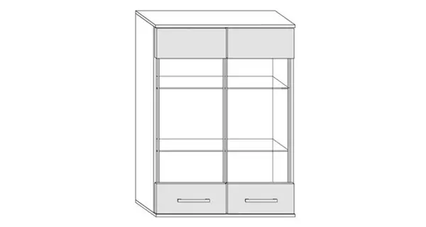 Závěsná skříňka DAMARA, bílá/černý lesk