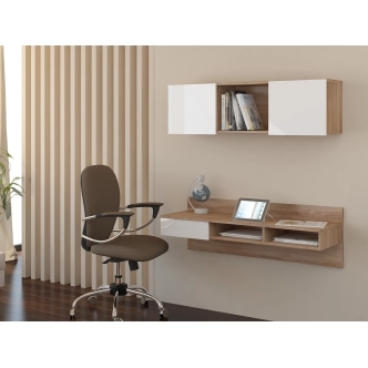 Závěsná skříňka DELIA, dub sonoma/bílý lesk, 5 let záruka