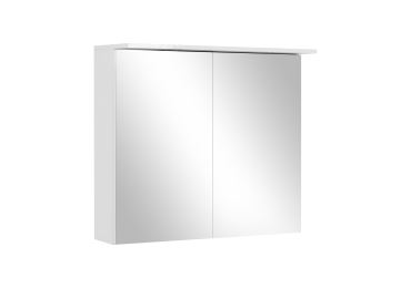 Závěsná skříňka DRUPER se zrcadlem a osvětlením, bílá