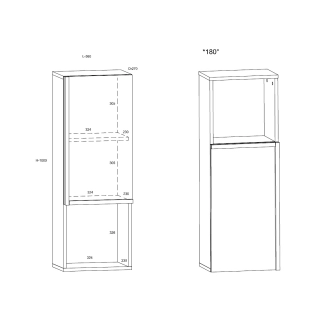 Závěsná skříňka DZENGAL 1D, dub burgundský/bílá, 5 let záruka