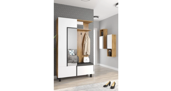 Závěsná skříňka DZENGAL 1D, dub burgundský/bílá, 5 let záruka